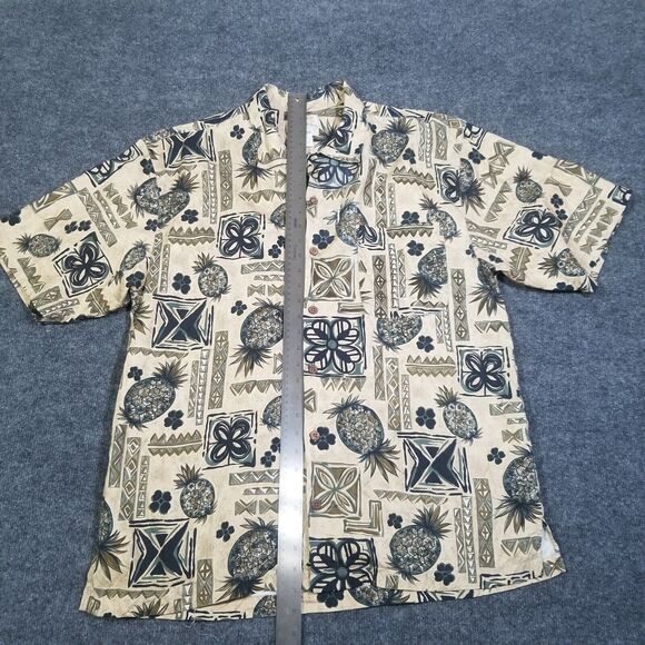 Mens L Tommy Bahama Tropical Pineapple Button Shirt Tiki Beach - Picture 5 of 6